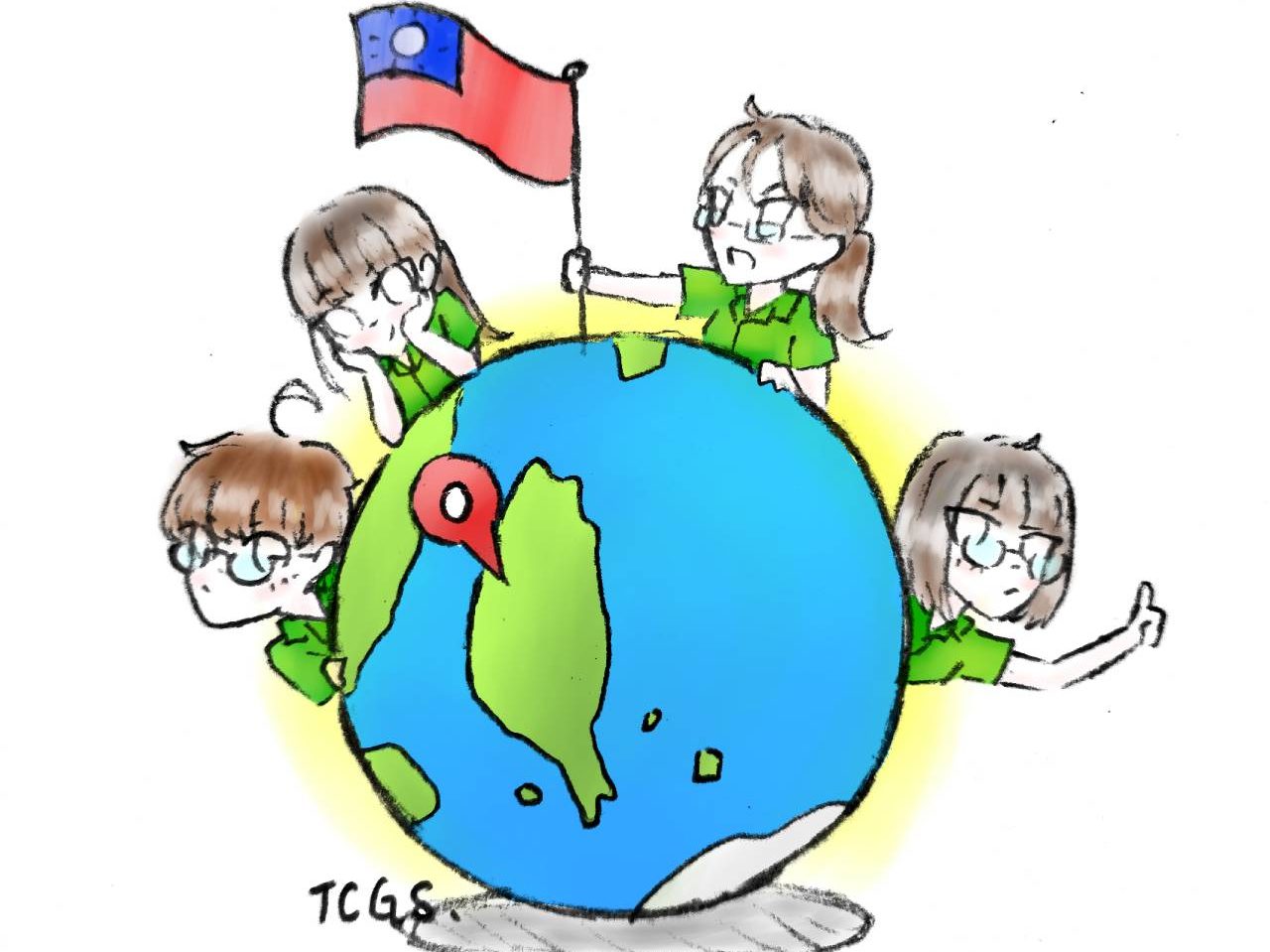 四位高中生看新聞吃蜂蜜